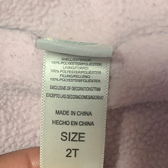 Girls 2T Fleece Lined Pastel Puffer Coat With Hood Pink - Picture 6 of 7